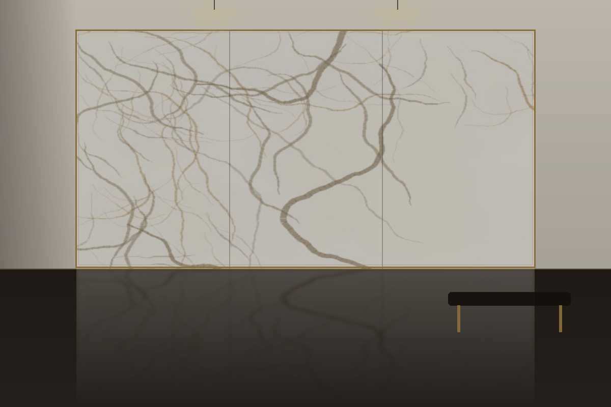 Porcelain Slabs slabs installed in a villa hall