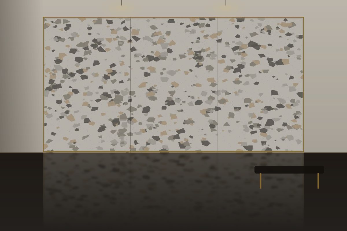 Terrazzo slabs installed in a villa hall